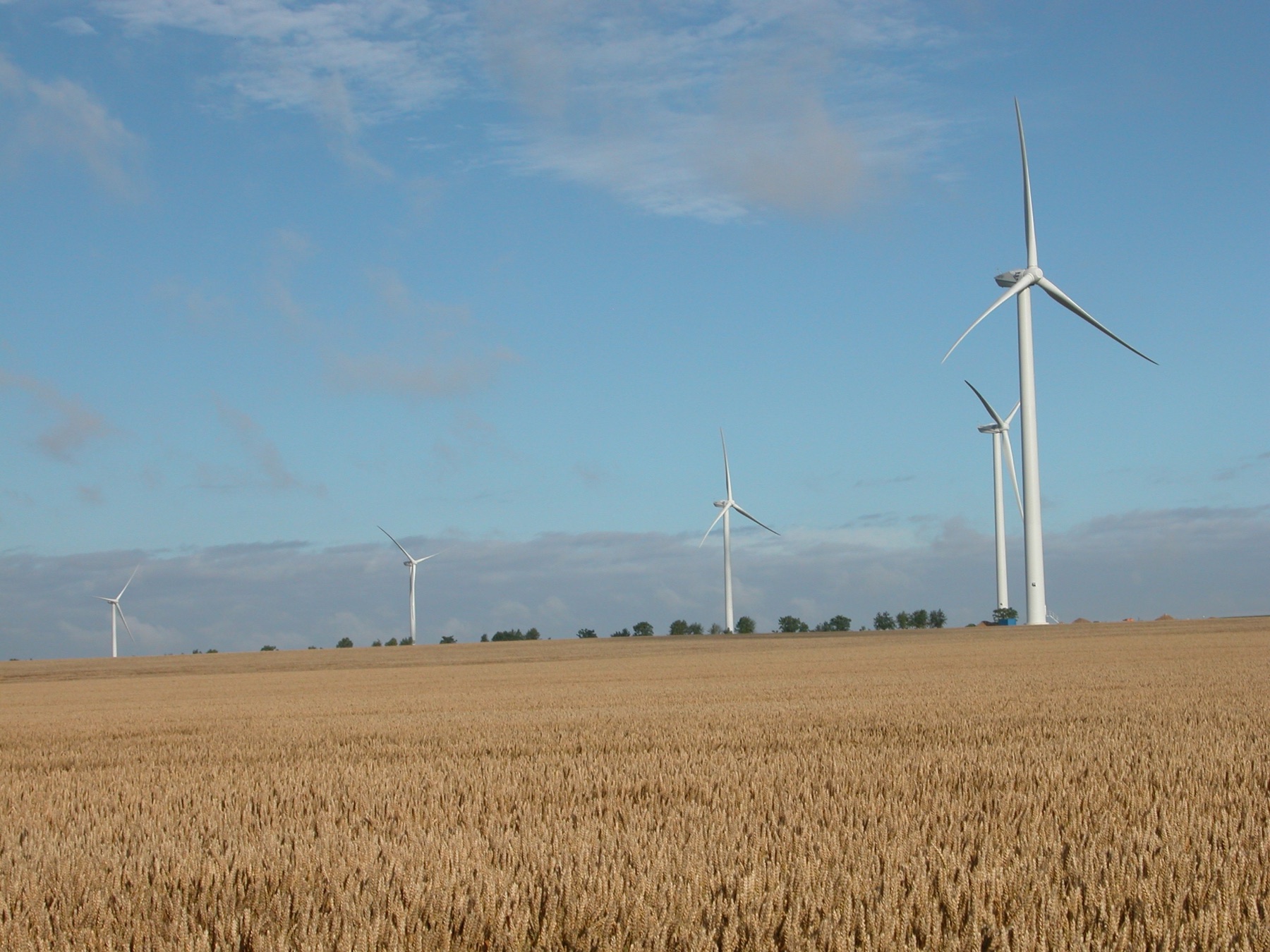 Wind farm across the Champagne plain